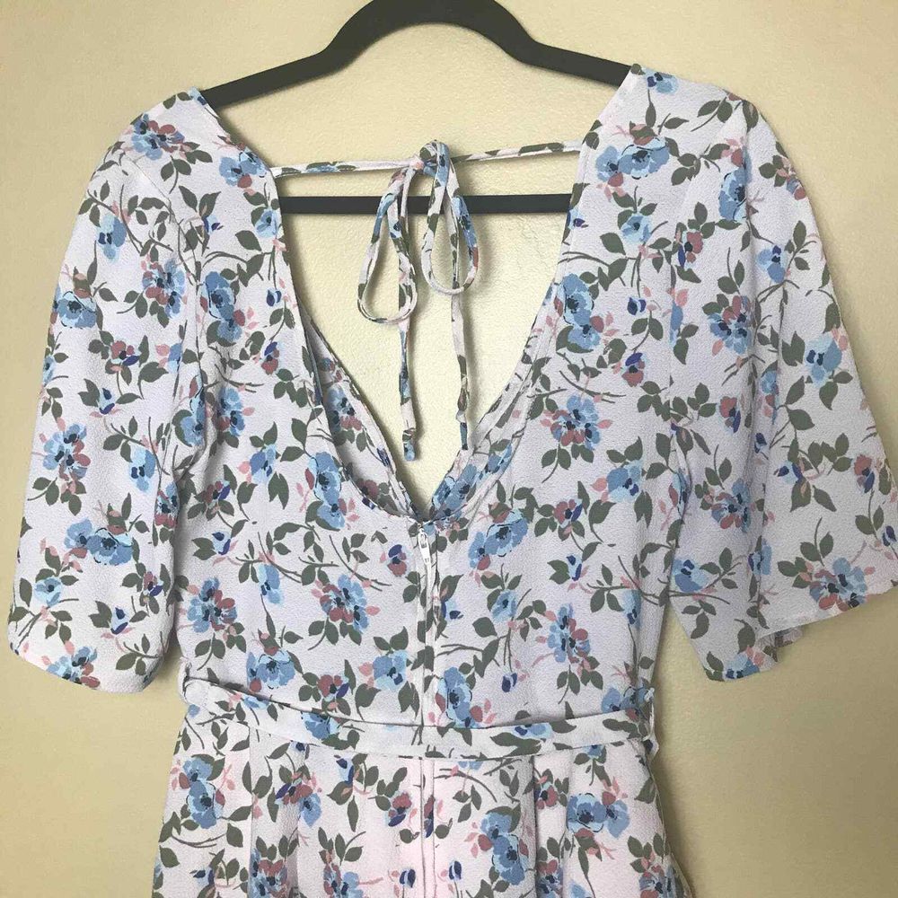 TRIXXI Romper Womens Medium Floral Color‎ Block Pink Surplice V Neckline Kimono - Picture 7 of 13